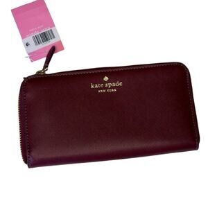 Kate Spade Brynn Saffiano Large Continental wallet deep berry